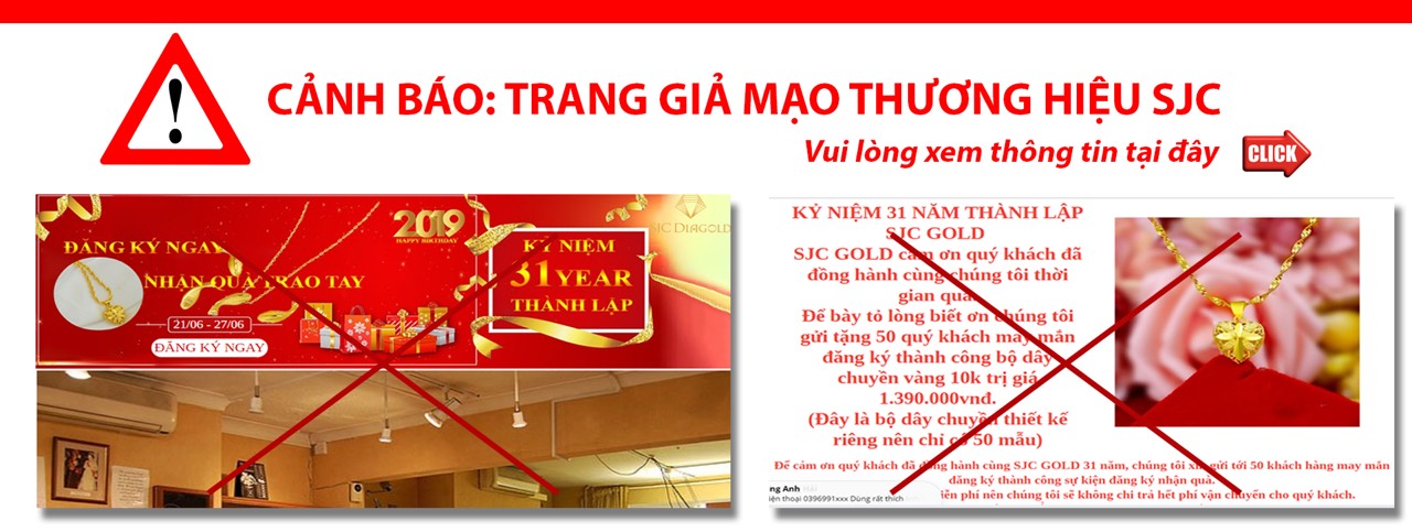 Cảnh báo: trang giả mạo thương hiệu SJC.